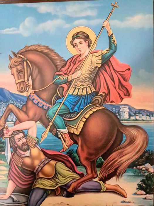 Икона на Свети Димитър - дърво