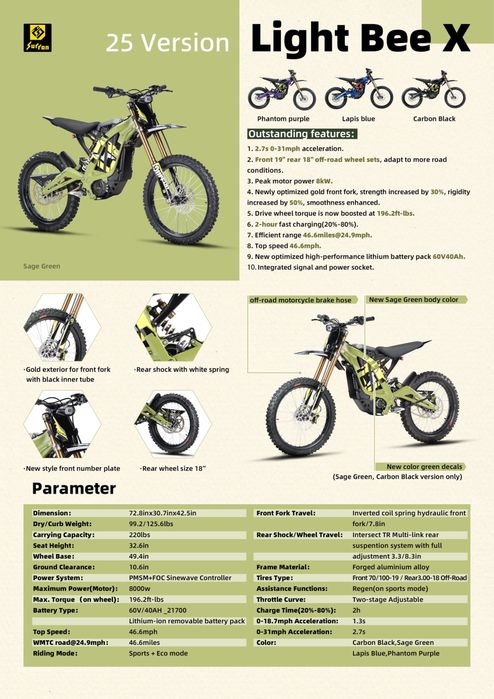 Surron Light Bee X 2025! Наличен! Чисто нов!