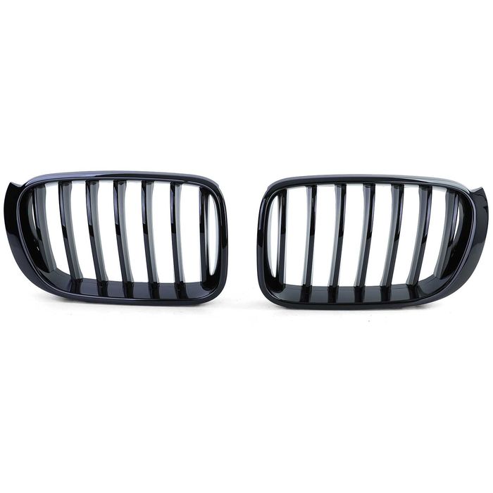 Grile Bara Fata Nari Simple BMW X3 X4 F25 F26 Facelift LCI, Negru Luci
