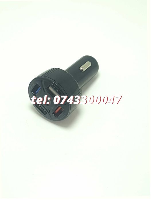 Incarcator Universal Masina Auto 4 Porturi Bricheta Usb Qc Fastcharge