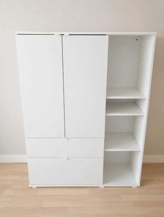 Заглавие: Шкаф / Скрин IKEA VIHALS с чекмеджета и врати (105х140 см) – Бял