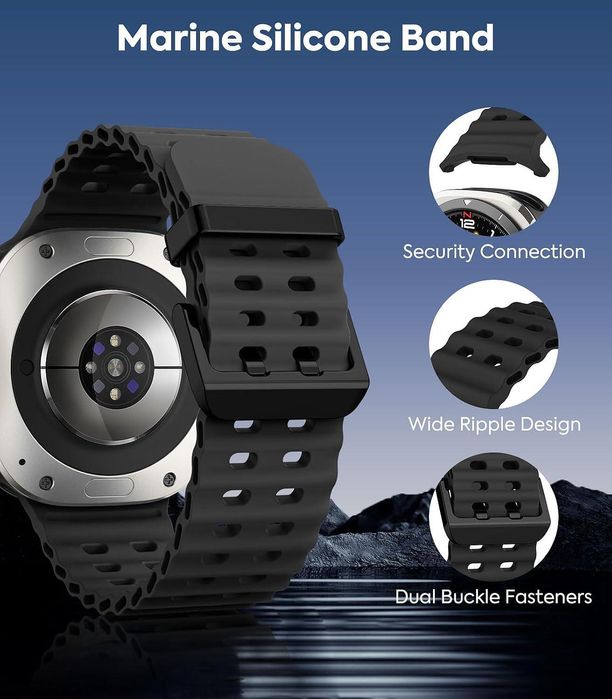 Силиконова Каишка за Samsung Galaxy Watch Ultra - Черен цвят