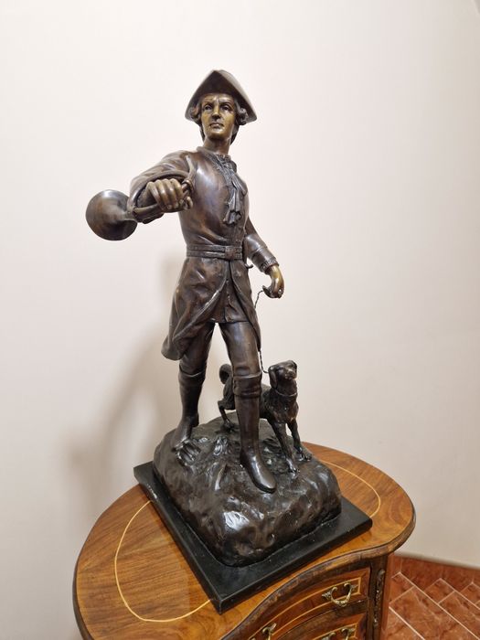 Превъзходна френска антикварна бронзова пластика фигура  статуетка