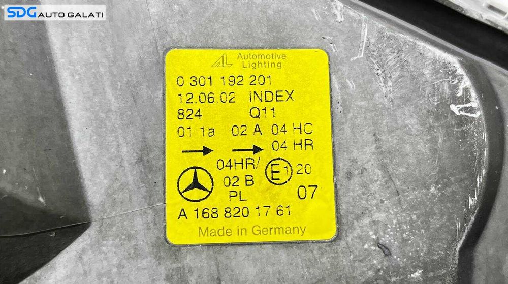 Far Stanga Halogen Mercedes Clasa A Class W168 1996 - 2004 Cod A1688201761 [L5995]
