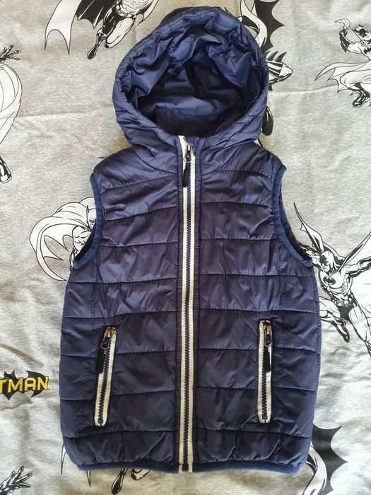 Лот тъмносин шушляков елек,грейка,термо блуза,долнище 110-116см