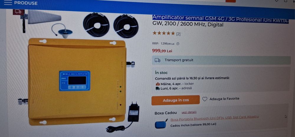 vand Amplificator semnal GSM 4G / 3G  iUni KW17A