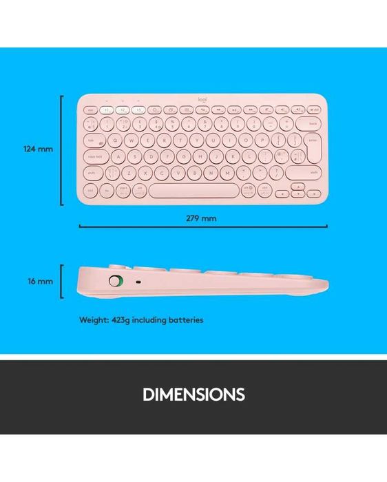 Клавиатура Logitech Multi-Device K380 розова, безжична