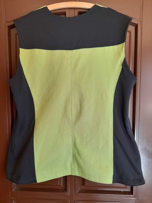 Vesta dama UNICAT, jeans verde iarba, Handmade si personalizata XL-XXL