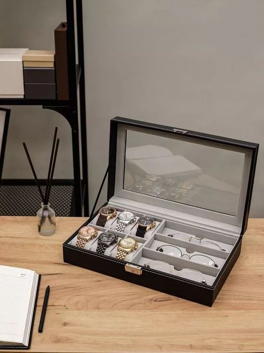 Шкатулка органайзер для часов и очков мужской подарочный