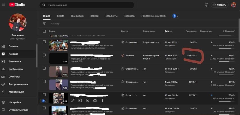 Youtube Канал 12200 подписчиков
