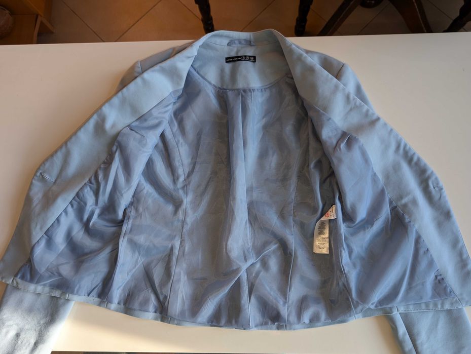 Небесно-синьо сако Atmosphere, размер 36 и ново дънкено яке XS