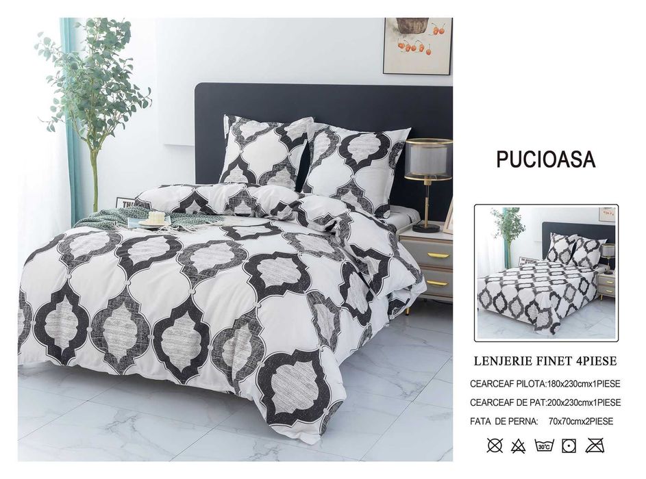 Lenjerie de pat dublu 4 piese diverse modele - Lichidare de stoc