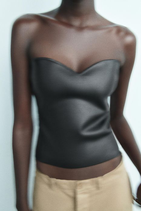 Кожено бюстие / корсет Zara / Зара М