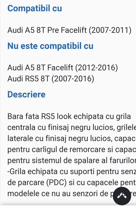 Bara fata Audi A5 8T prea facelift