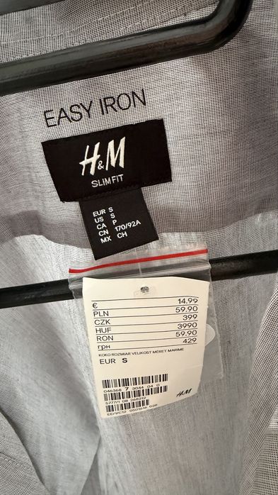 Cămașă HM bărbați S Slimfit Easyiron