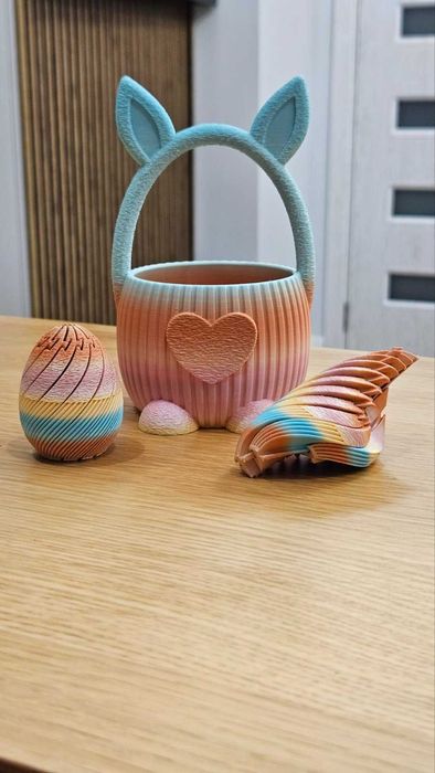 Великденска кошничка със зайче | 3D принт | лимитирана серия , уникалност на всяка бройка, лично персонализиране