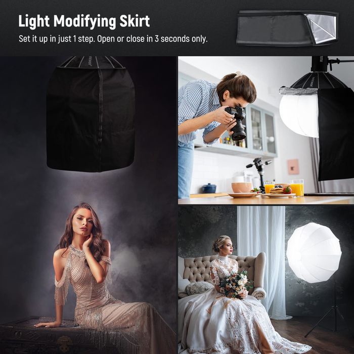 Софтбокс. + скърт. Фото. Видео. Студио. Сферичен. 90см.