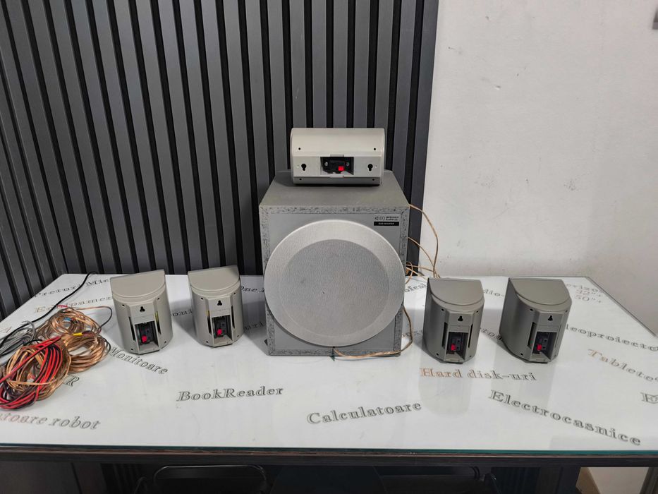 Sistem boxe 5.1 subwoofer centrala 4 sateliti 6Ω 8Ω cleme