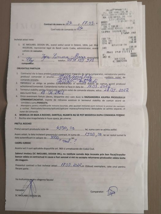 Vand rochie de mireasa