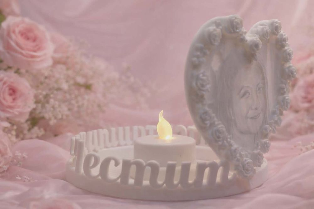 Подарък за 8-ми март литографска снимка-свешник