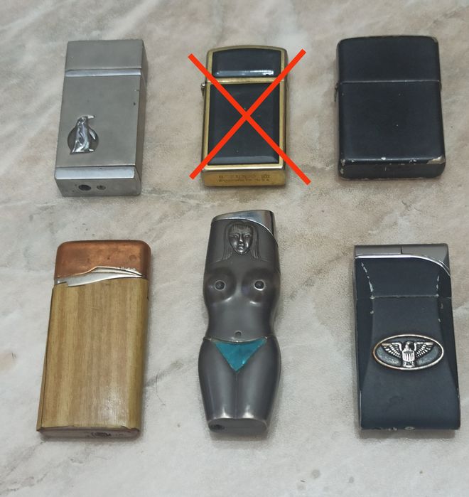 Цена за всё.Зажигалки металлические. все работают.США.