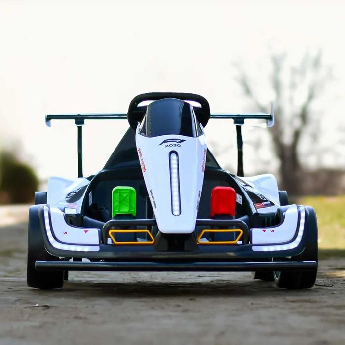 Kart electric pentru copil 3-11 ani, Racing F1 2x 45W 12V cu RC White