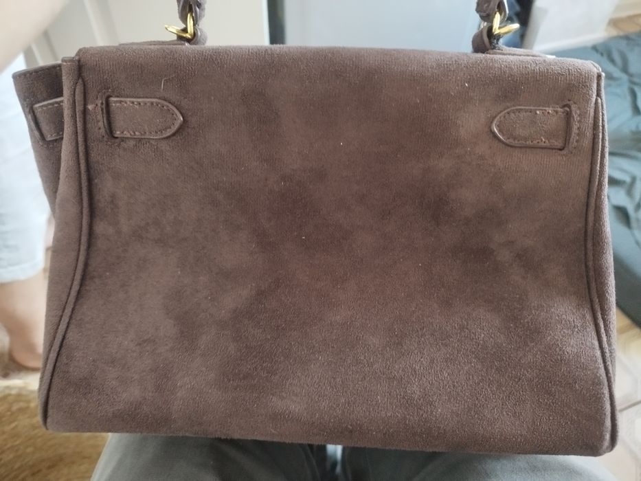 Сумка Hermès, коричневая замша