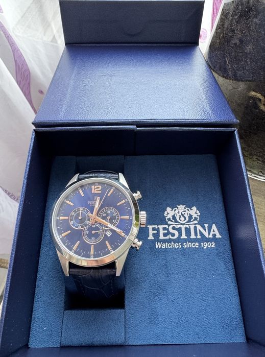Ceas barbati FESTINA Timeless F20542/2 Cronograf, Nou, nefolosit