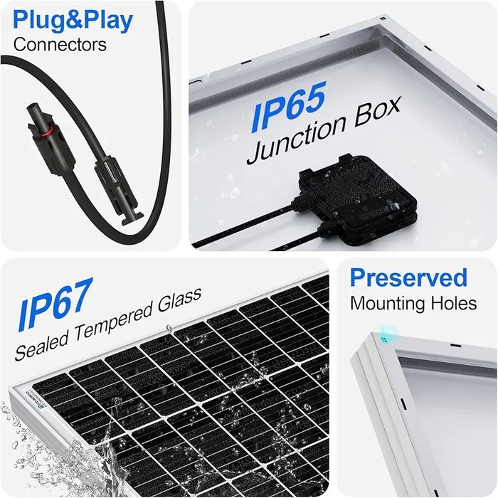 Монокристален Соларен Панел ECO-WORTHY, 170W, 12V