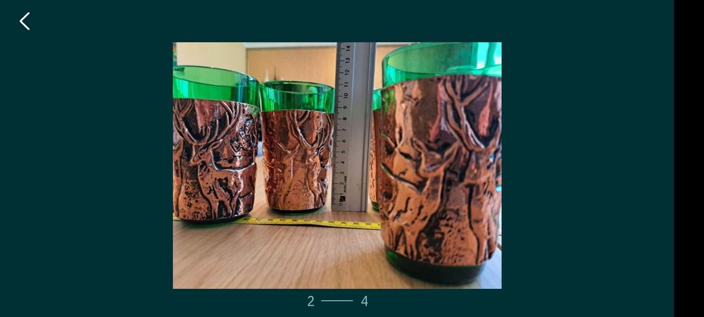 Pahare învelite in folie de cupru