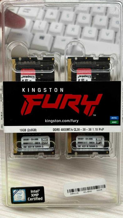 Kit RAM laptop Kingston FURY Impact 16GB 2x8GB DDR5 4800 CL38