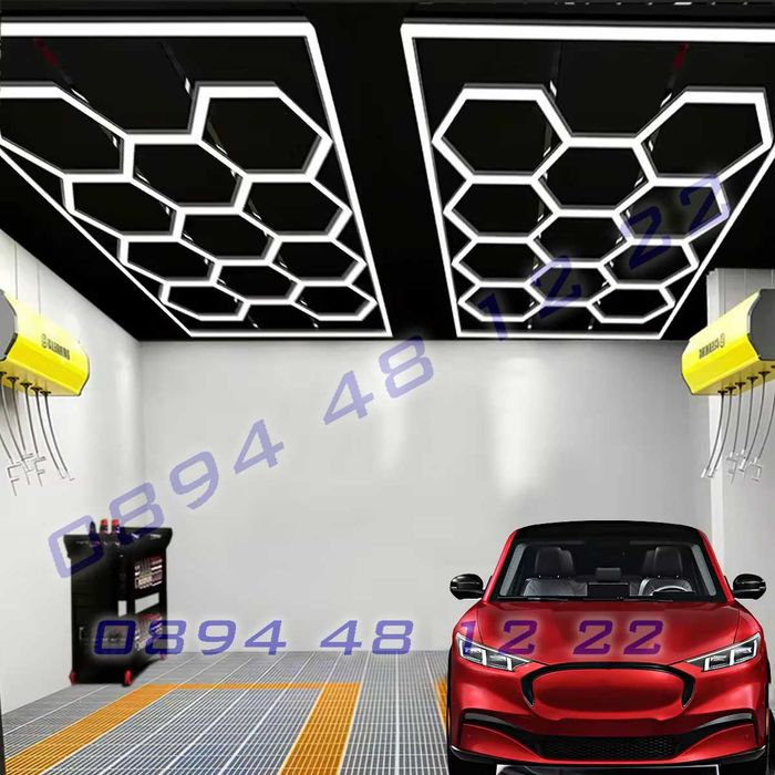 Голямо LED осветление таван гараж Пчелна пита лед лампа светлина стена