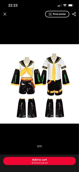Costum cosplay nou Kagamine Rin 11-12 ani sau xs