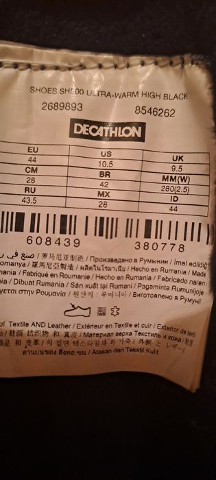 Quechua nr 44 Bărbați Ghete Piele Călduroase Impermeabile zăpadă