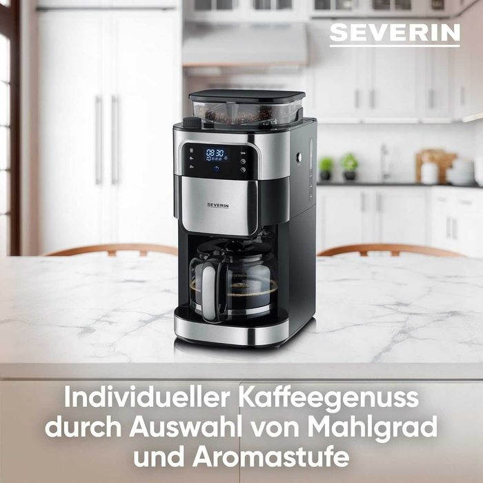 Кафемашина Severin KA 4813, с мелачка, 10 чаши, 1000 W