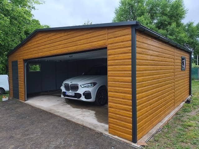 Garaj dublu 7 x 4.5 structura metalica usoara