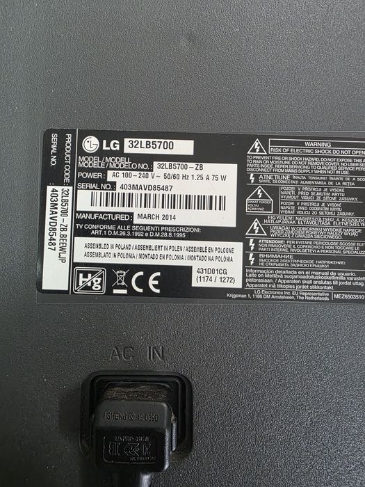 Tv led LG diagonala 81cm, telecomanda ,telecomanda, stare foarte bună