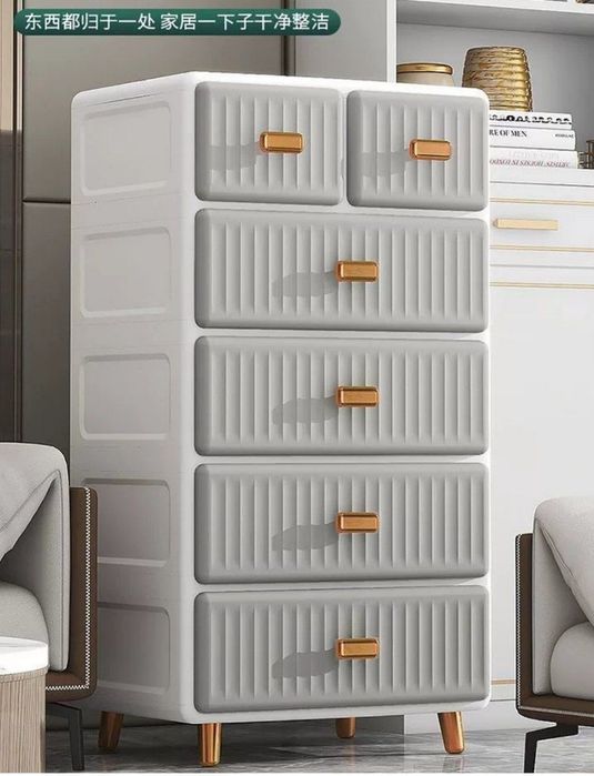 Шкаф для хранения 5ти этажный  в европейском стиле с выдвижными ящикам