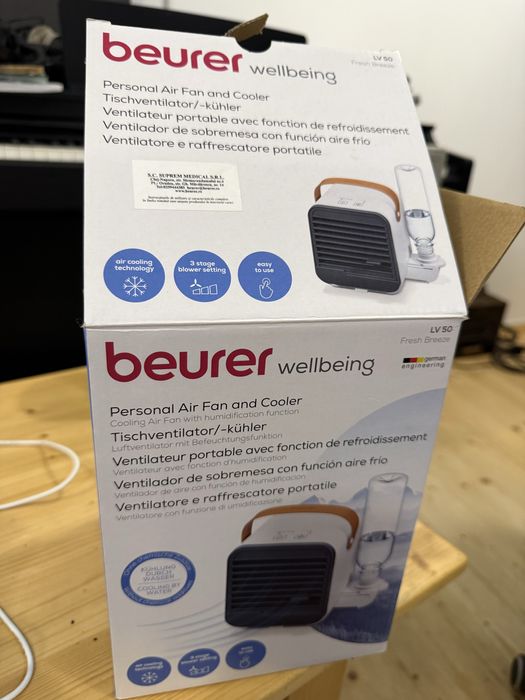 Beurer Personal Air Fan & Cooler – ventilator USB cu răcire prin apă