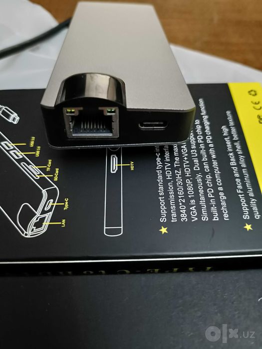 USB 3.0 и Type-C концентратор 8 в 1 (mini док-станция)