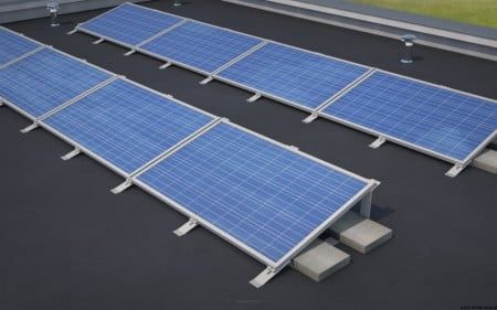 KIT structura montaj panouri solare acoperiș terasă 10 buc