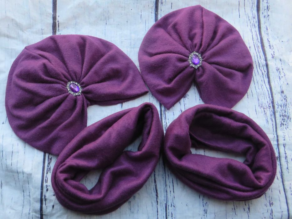 Set cașmir, căciulă/turban și fular