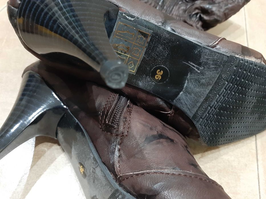 Ботуши ЕСТЕСТВЕНА Кожа "Ingiliz Shoes"с намачкан ефект!НОВИ! №36