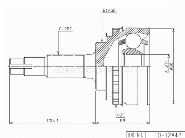 Шрус наружный , граната наружная Toyota Camry gracia