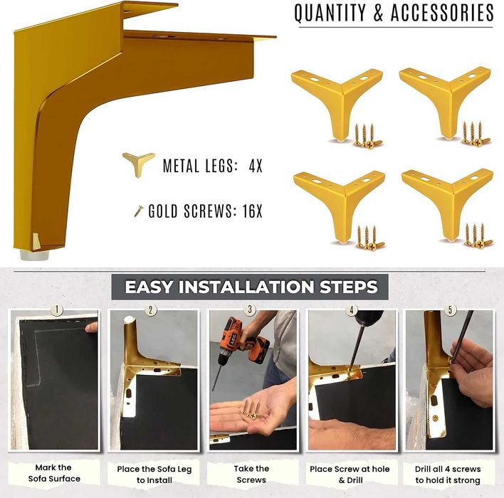 Модерни триъгълни резервни крака за мебели
