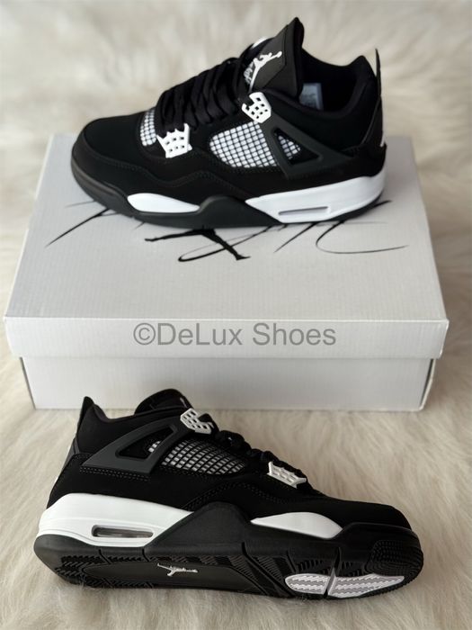 Air Jordan 4 Retro White Thunder Black/Yellow/Red