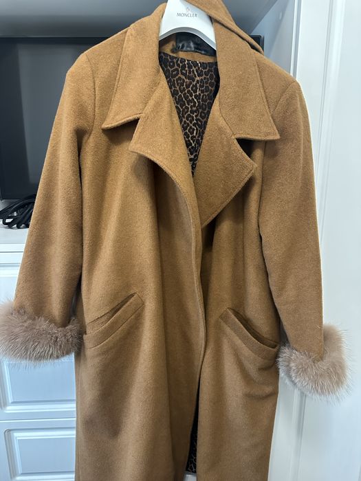 Palton Stofa Lana Blana Naturala