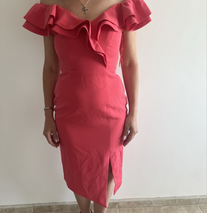 Официална розова рокля