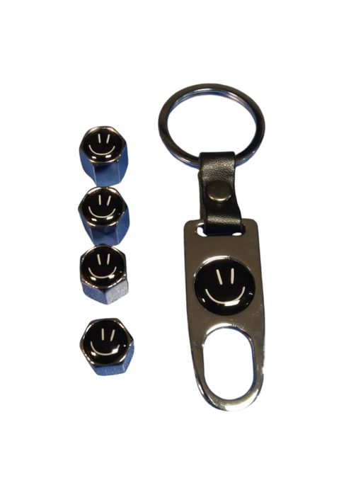 Капачки за вентили на гуми 4бр. с Ключодържател Ключ за стягане Металн