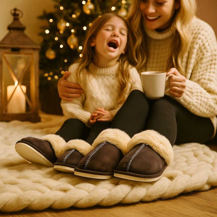 Оригинални пухкави зимни пантофиSWISS LYXмекота и грижа за краката ти!